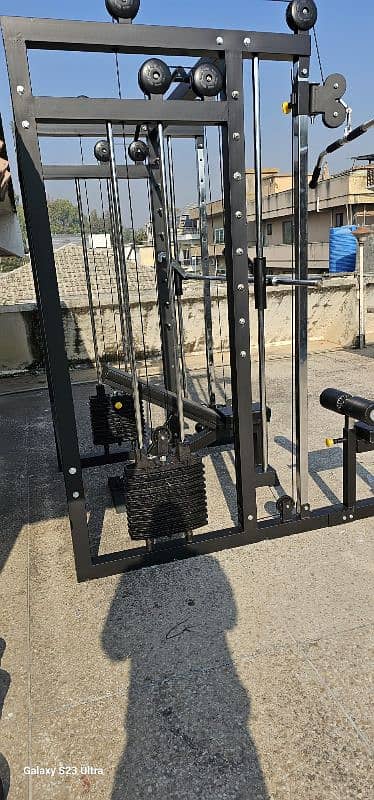 Smith machine cable cross over function trainer squat rack lat gym 3