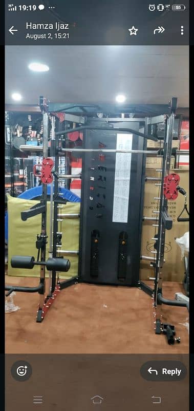 Smith machine cable cross over function trainer squat rack lat gym 5