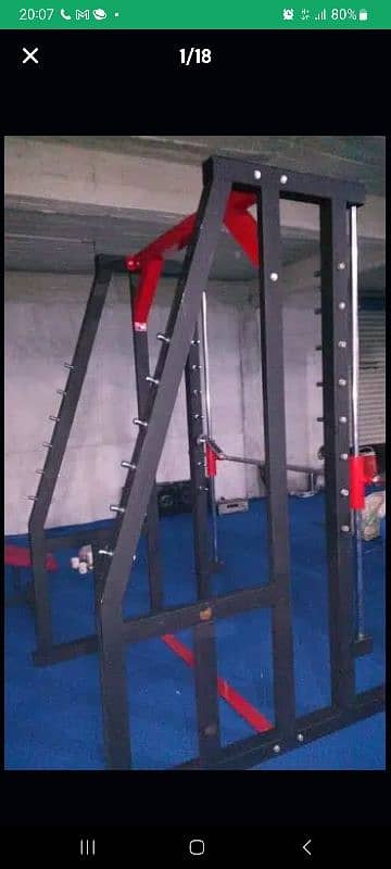 Smith machine cable cross over function trainer squat rack lat gym 12