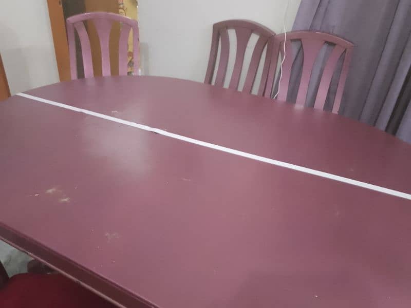 jumbo size dining table sagwan lakri home made few month used 7