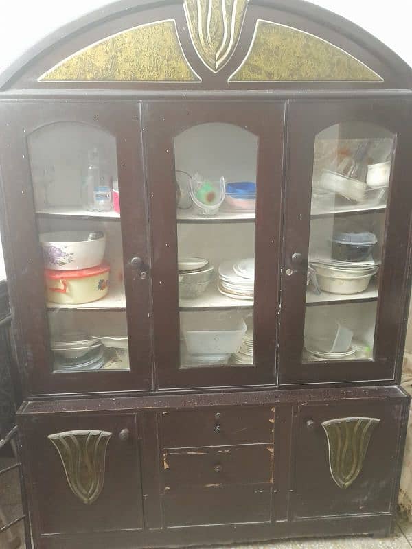 Wooden Display Cabinet With Glass Panels 1