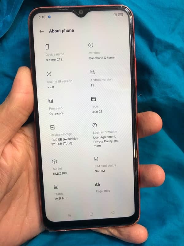 Realme c12 non pta all ok hai Rm3 GB32. only kid hai final 7500 hai 3