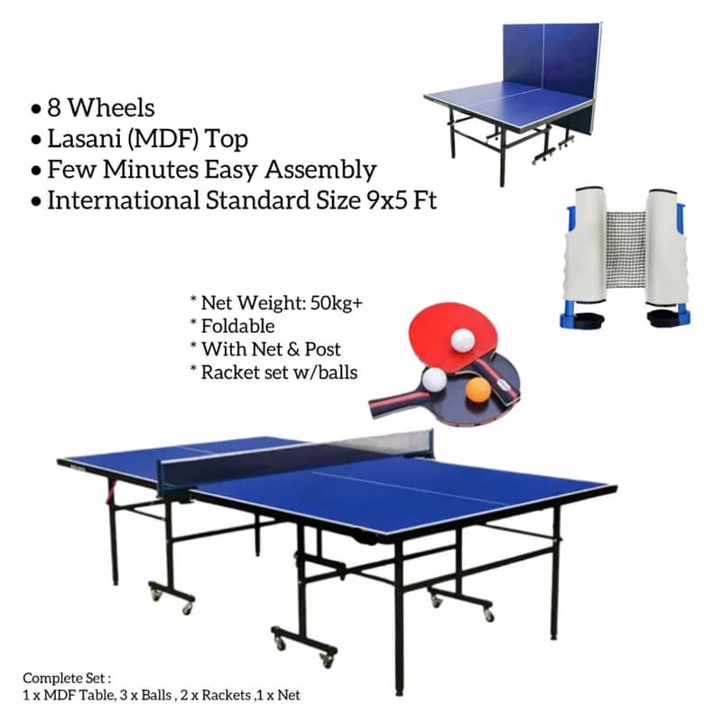 International Standard Foldable Table Tennis Table Standard Size 9'x5 0