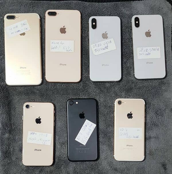 iPhone (7 to x) available 80%+ battery health 10by10 condition  bypass 0