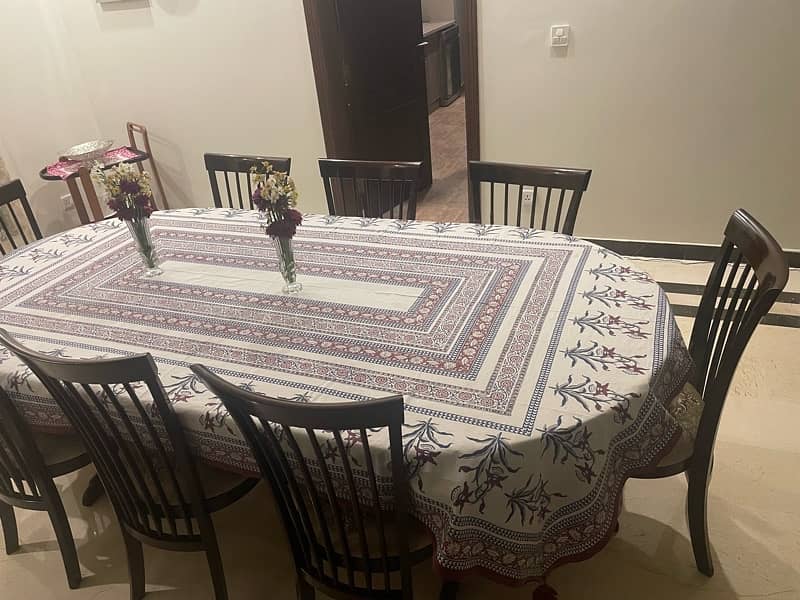 Wooden Dining Table and 8 Dining Chairs 2