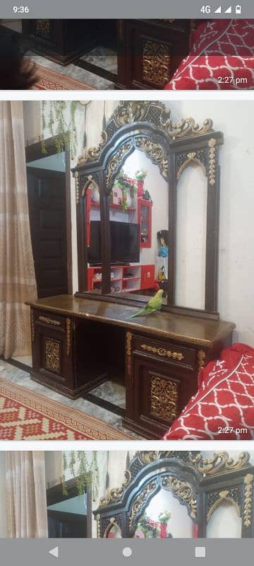 king size bed with side table and dressing table 10/10 condition 1