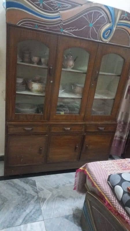 Urgent sale Double Bed set , dressing table and showcase 2