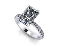 Emerald-cut Stone Big Zircon Ring for Engagement