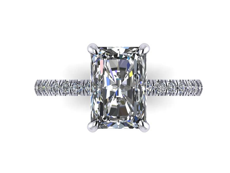 Emerald-cut Stone Big Zircon Ring for Engagement 1