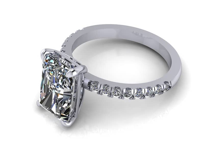 Emerald-cut Stone Big Zircon Ring for Engagement 2