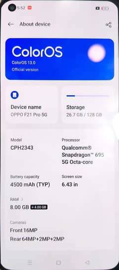 oppo f21 pro 5g complet