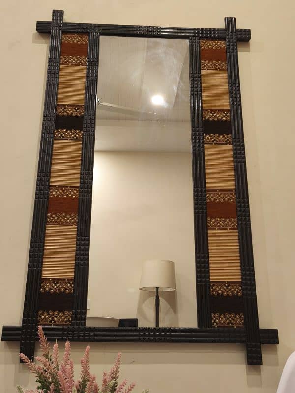 handicraft wall mirror- home used- 10/10 0