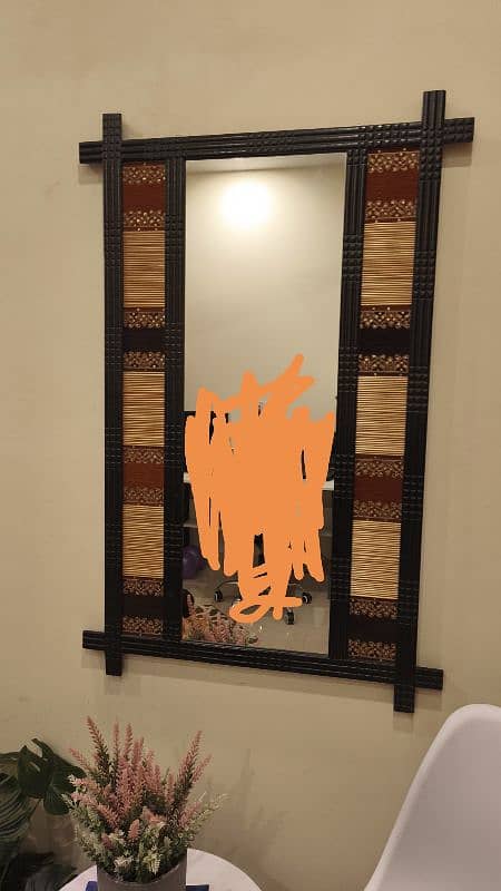 handicraft wall mirror- home used- 10/10 1