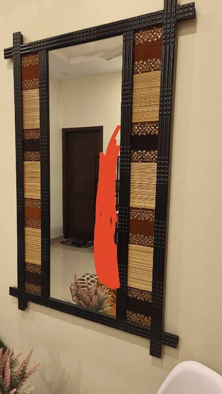 handicraft wall mirror- home used- 10/10 3