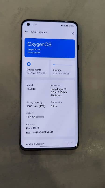 OnePlus 10pro 5G 12/256 10/10 Non PTA 5