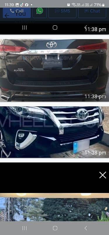 Fortuner  21 model front and back complete  sets l 0