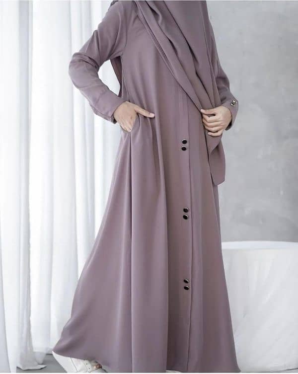 Stylish Georgette Full Abaya With Stoller 0