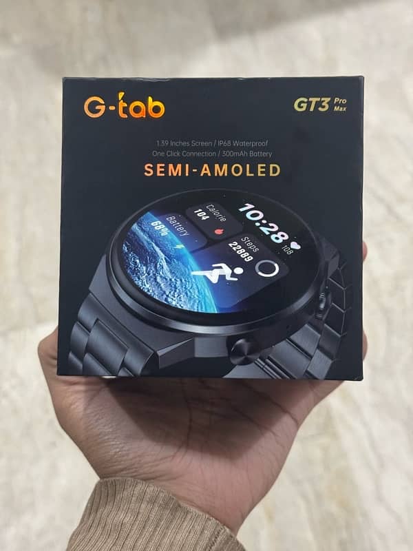 G-Tab GT3 Pro Max All Black Amoled Display Smartwatch 6