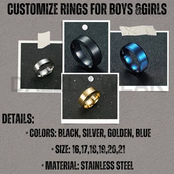 Customize ring stainless steel 0