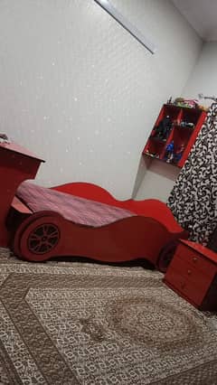 Car Bedset With Side Table And Study Table