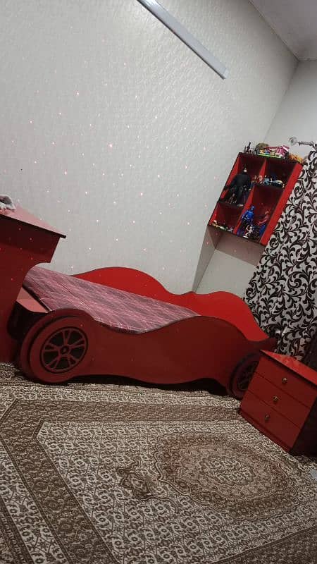 Car Bedset With Side Table And Study Table 0