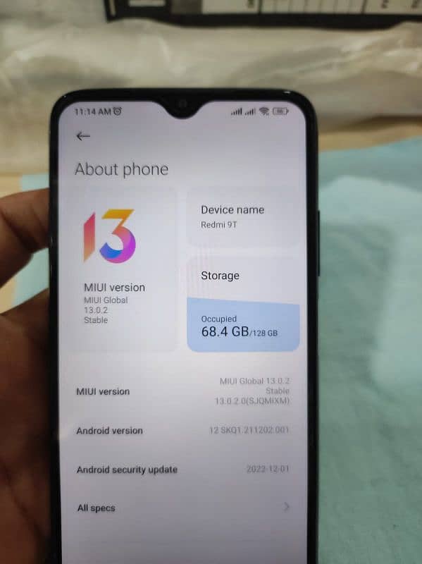 redmi 9t  6gb+2gb 4