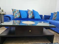 Sofa set with Woden table