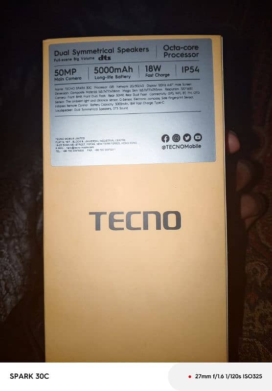 Tacnoo Spark 30c 12gb ram 128gb Just 3 days use only exchange iphone 1