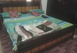 wooden king size bed Almira and 3 door wardrobe  for sale