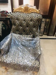 new brand 2 sits golden polished vecahi Disgne poshish fabric