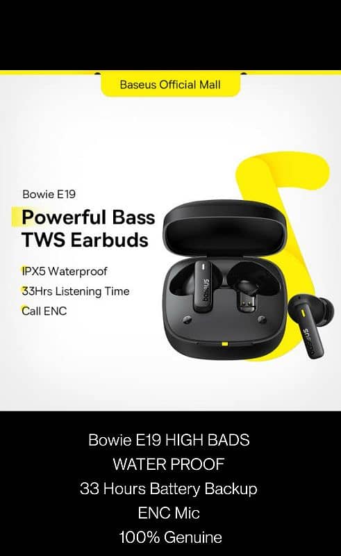 baseus original Bowie e19 tws buds in stock 100 genuine 0