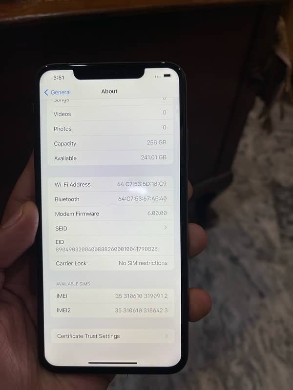 Xs max 256 Gb non Active 03062255117 2