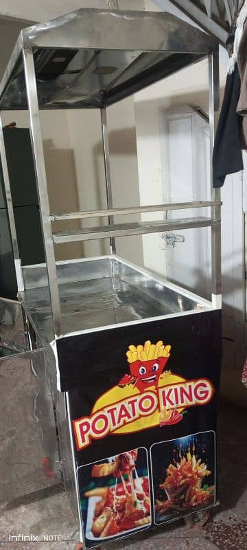 franch fries steel counter with all items urgent sell 5