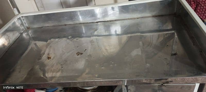 franch fries steel counter with all items urgent sell 7