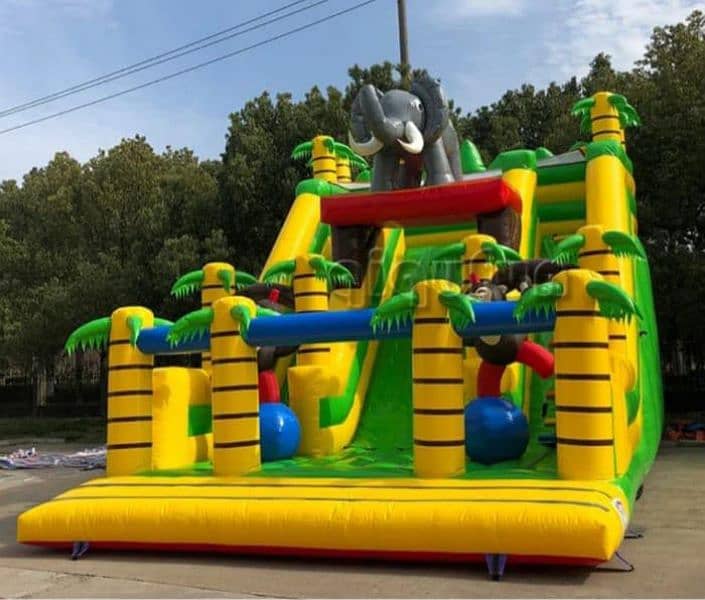 jumping slide trampoline fun kids play area. contact03142992707 0