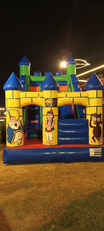 jumping slide trampoline fun kids play area. contact03142992707 9