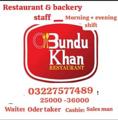 Chief oder taker cashier sales man waiter staff required restaurant