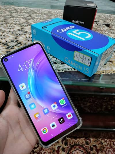 Tecno Camon 15 With Box | 48MP Cam | 4/64GB Storage | Ladies Hand Used