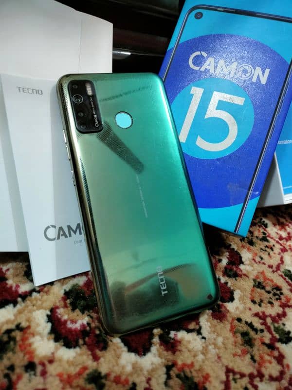 Tecno Camon 15 With Box | 48MP Cam | 4/64GB Storage | Ladies Hand Used 1