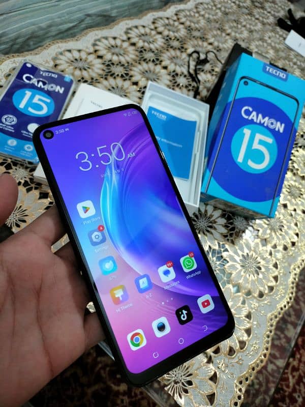 Tecno Camon 15 With Box | 48MP Cam | 4/64GB Storage | Ladies Hand Used 6