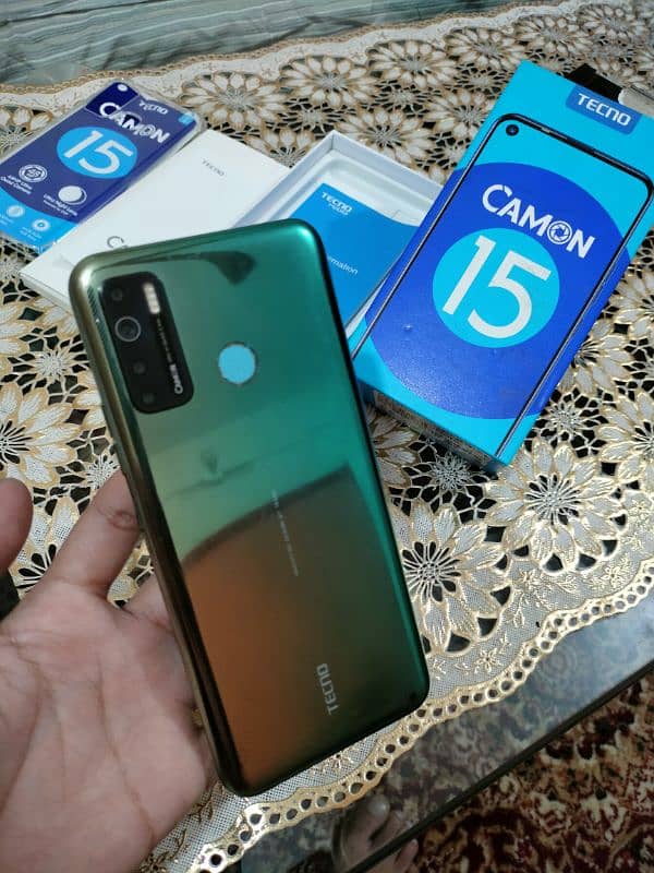 Tecno Camon 15 With Box | 48MP Cam | 4/64GB Storage | Ladies Hand Used 8