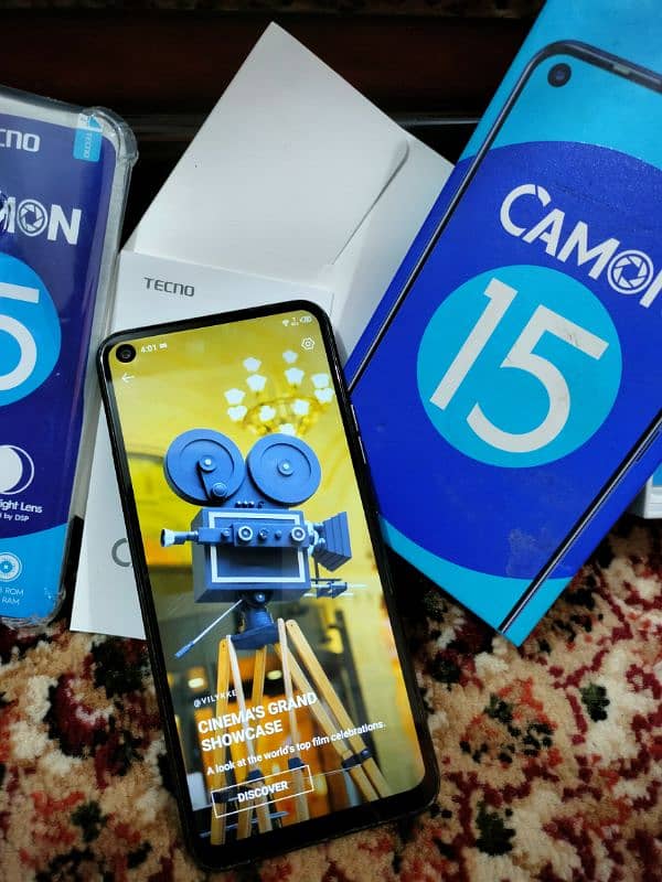 Tecno Camon 15 With Box | 48MP Cam | 4/64GB Storage | Ladies Hand Used 13