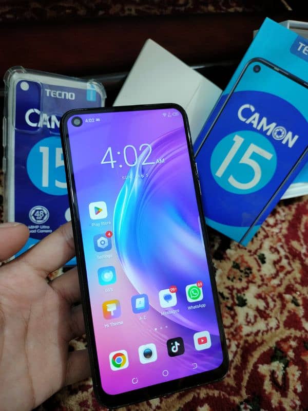 Tecno Camon 15 With Box | 48MP Cam | 4/64GB Storage | Ladies Hand Used 14