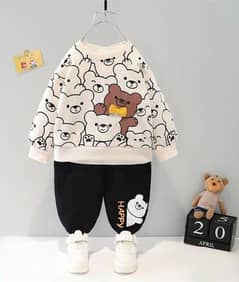 cream and black color baby boy suit