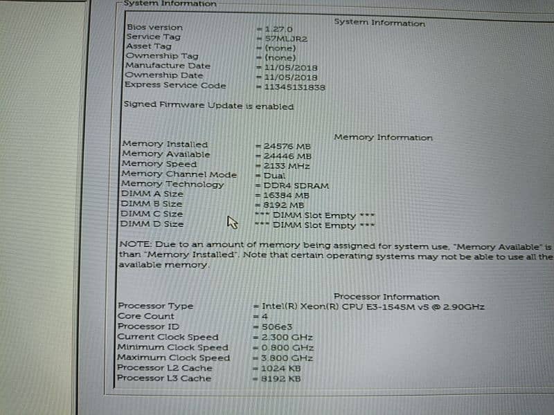 Dell precision 7720 Xeon E3-1545M 5