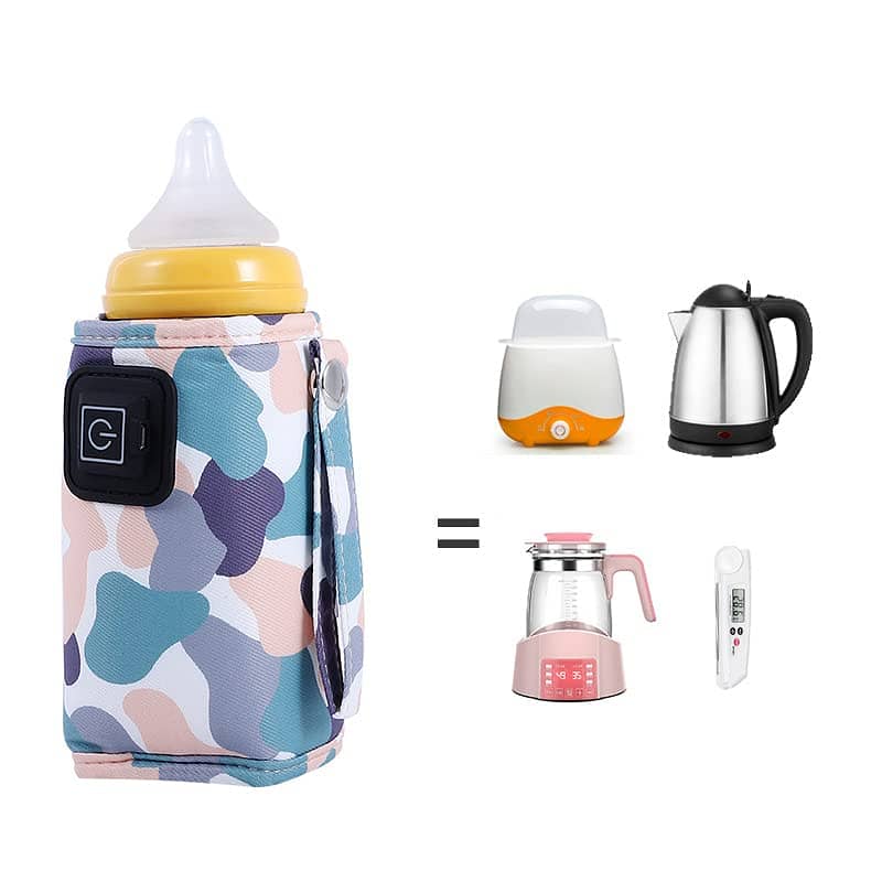 Car Travel Bottle Warmer,5V 2A USB Heating Bottle Warmer 40°C-60 ° 1