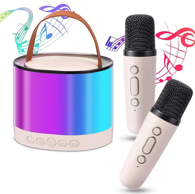 Karaoke Machine Portable Bluetooth Speaker with 2 Wireless Microphon 1