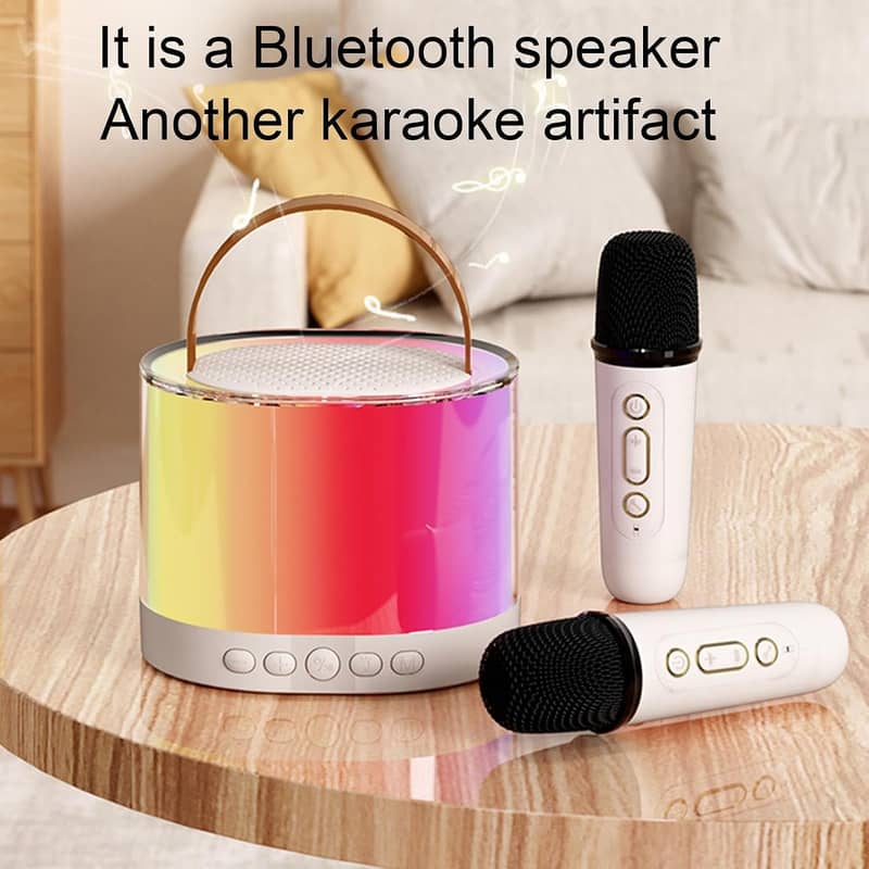 Karaoke Machine Portable Bluetooth Speaker with 2 Wireless Microphon 5