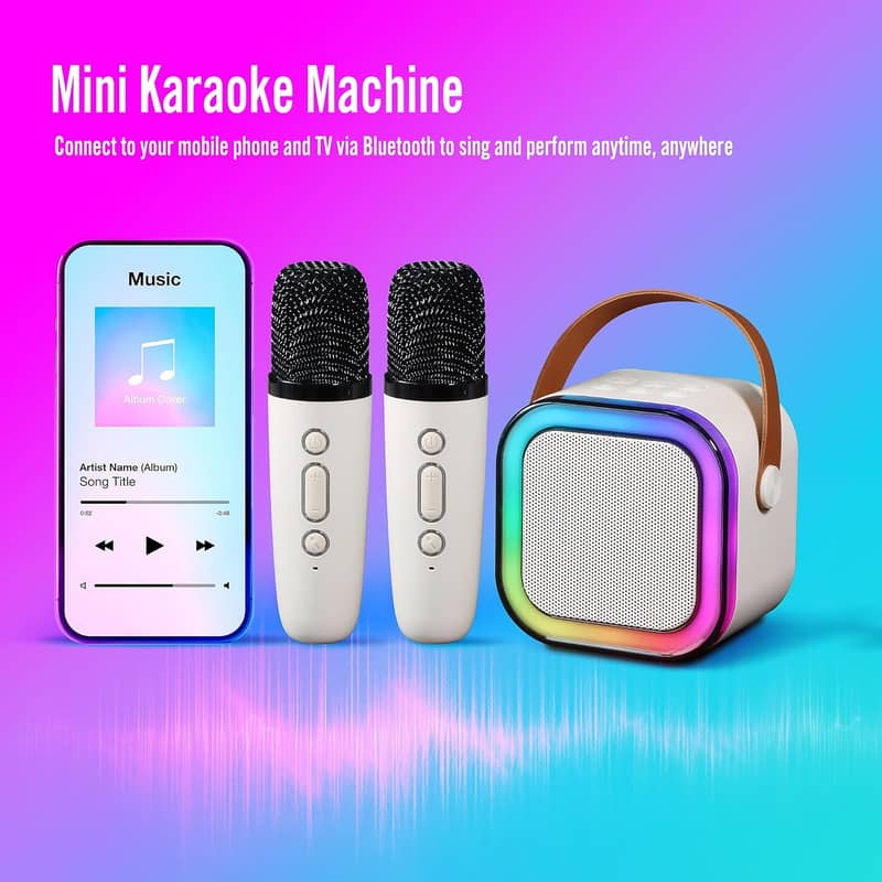 Karaoke Machine Portable Bluetooth Speaker with 2 Wireless Microphon 10