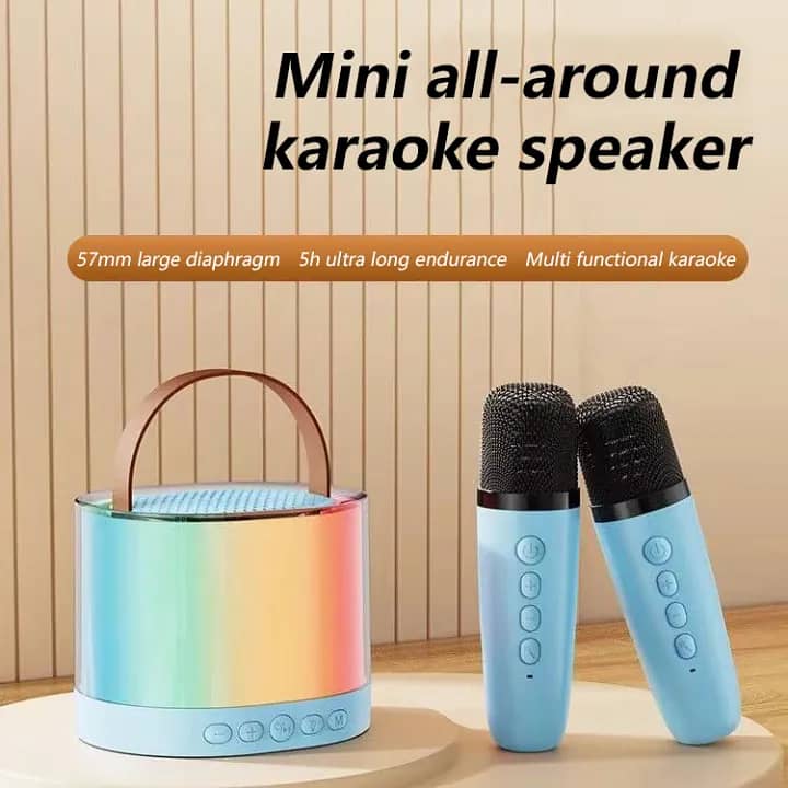 Karaoke Machine Portable Bluetooth Speaker with 2 Wireless Microphon 16